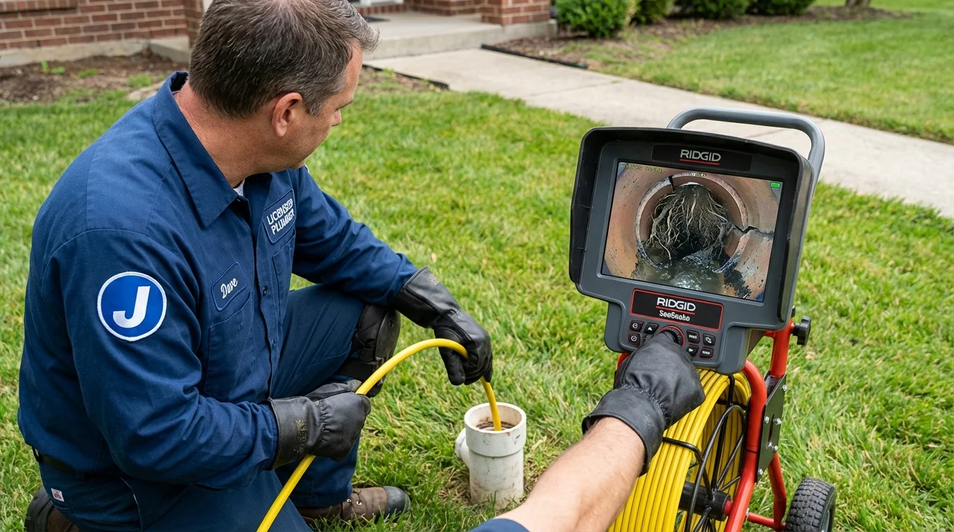 Sewer camera inspection being performed by Johns Plumbing LLC in Lakeland