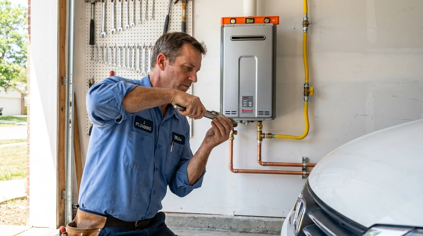 Tankless water heater installation by a Johns Plumbing LLC plumber in Lakeland